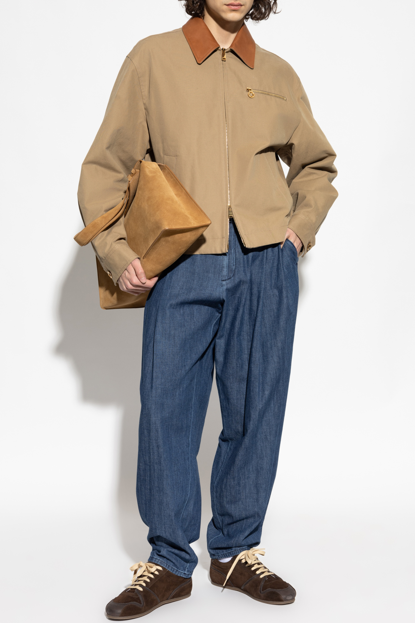Versace Jacket with a leather collar | Men's | Vitkac